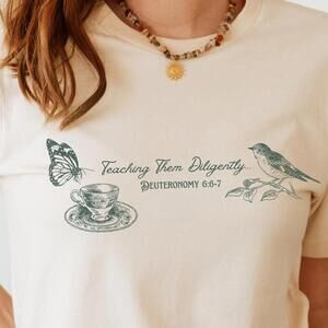 Teaching Them Diligently Tee Shirt, Homeschooling Mama T Shirt